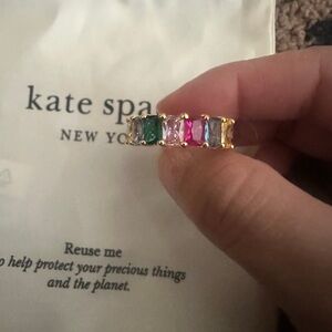 Kate Spade Gold Plated Ring with Multicolor Stones